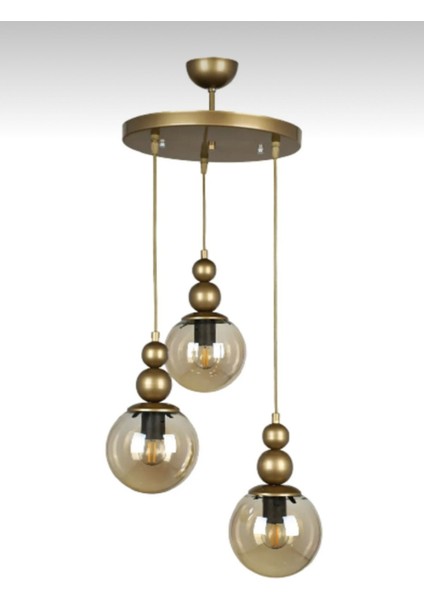 Modern 3’lü metal sarkıt avize, şık ve aydınlık salon, hol ve oda dekoru için ideal