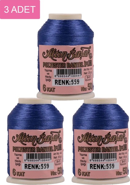 3 Adet Altınbaşak Oya ve Dantel Ipi 20 gr - Royaleks - No: 559