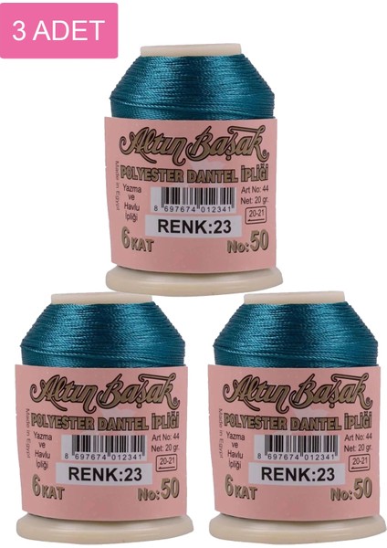 3 Adet Altınbaşak Oya ve Dantel Ipi 20 gr - Royaleks - No: 023