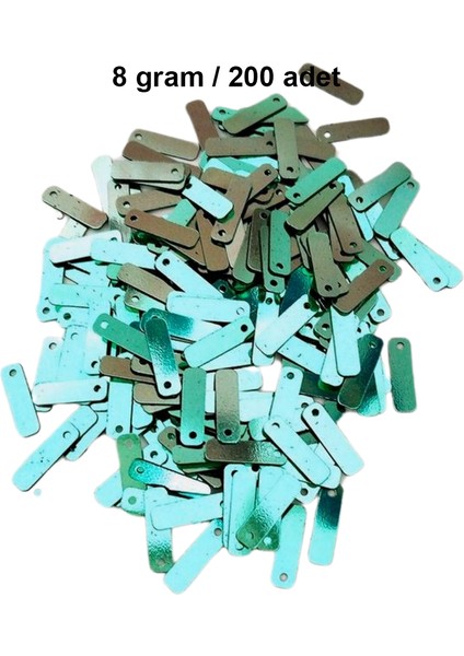 Yeşil 15 x 5 mm Dantel Oya Yazma Halhal Abiye Lazer Kesim Pul 200 Adet / 8 Gram