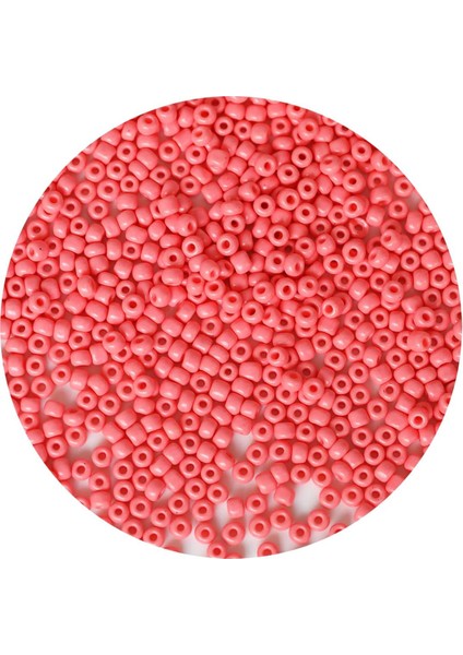 Pembe Renk 4 mm Yaklaşık 1100 Adet / 100 Gram Cam Boncuk Oya Yazma Bileklik ve Kolye