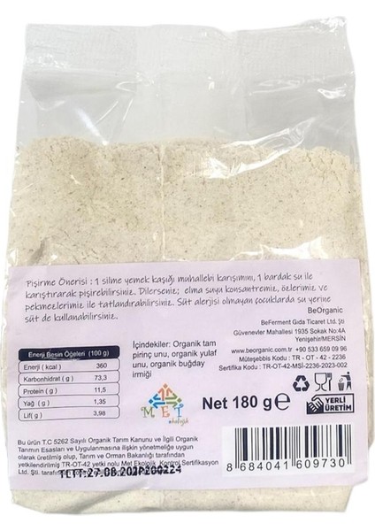 Organik Yulaflı Bebek Muhallebisi Karışımı 180 G fiyatları