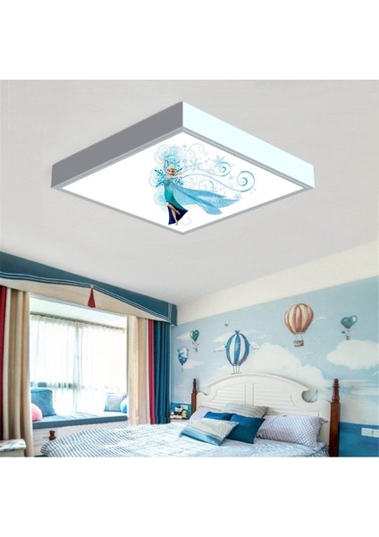 Elsa Frozen Çocuk Odası Led Avıze-60cmx60cm Büyük Kare-1.5kg Hafif- 54w Güçlü Işık-Sıva Üstü Montaj fiyatları