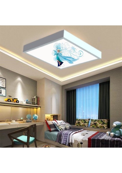 Elsa Frozen Çocuk Odası Led Avıze-60cmx60cm Büyük Kare-1.5kg Hafif- 54w Güçlü Işık-Sıva Üstü Montaj fırsatları