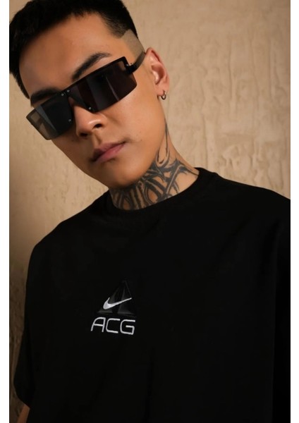 Nike Acg Nakış Işlemeli Siyah Renk Oversize Unisex Tişört