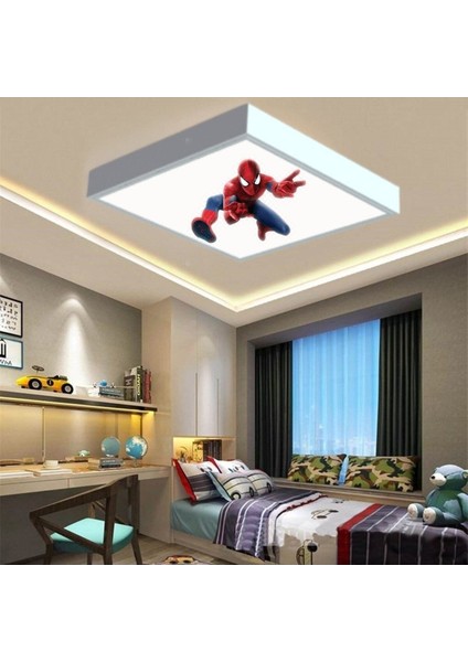 Spider Man Çocuk Odası LED Avize- 42W 60CMX60CM Beyaz Işık