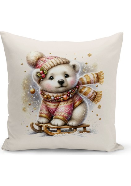 Yılbaşı Serisi Çift Tarafı Dijital Baskılı Kırlent Kılıfı (Christmas Noel Cushion Cover)