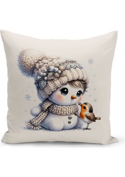 Yılbaşı Serisi Çift Tarafı Dijital Baskılı Kırlent Kılıfı (Christmas Noel Cushion Cover)