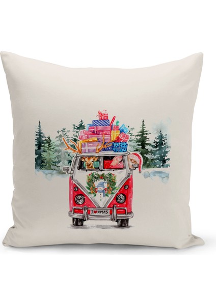 Yılbaşı Serisi Çift Tarafı Dijital Baskılı Kırlent Kılıfı (Christmas Noel Cushion Cover)