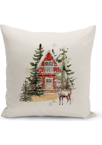 Yılbaşı Serisi Çift Tarafı Dijital Baskılı Kırlent Kılıfı (Christmas Noel Cushion Cover)