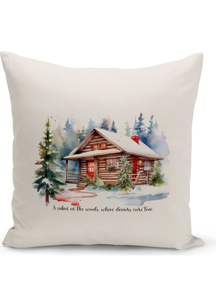 Yılbaşı Serisi Çift Tarafı Dijital Baskılı Kırlent Kılıfı (Christmas Noel Cushion Cover)