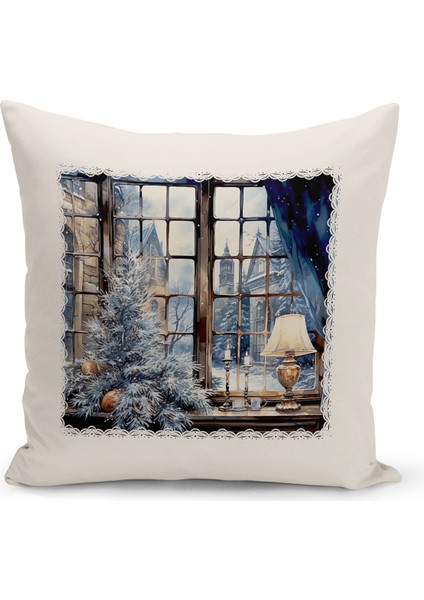 Yılbaşı Serisi Çift Tarafı Dijital Baskılı Kırlent Kılıfı (Christmas Noel Cushion Cover)