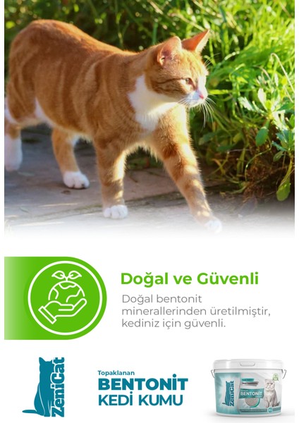 Kedi Kumu Ince Taneli Kokusuz Doğal Bentonit 10 Lt