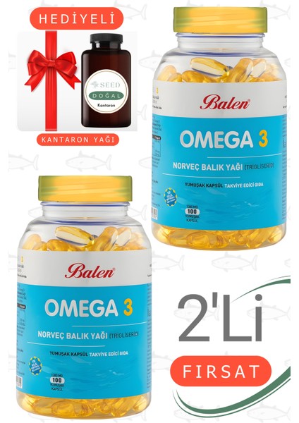 Omega 3 Norveç Balık Yağı () 1380 Mg 100 Kapsül 2'li Set