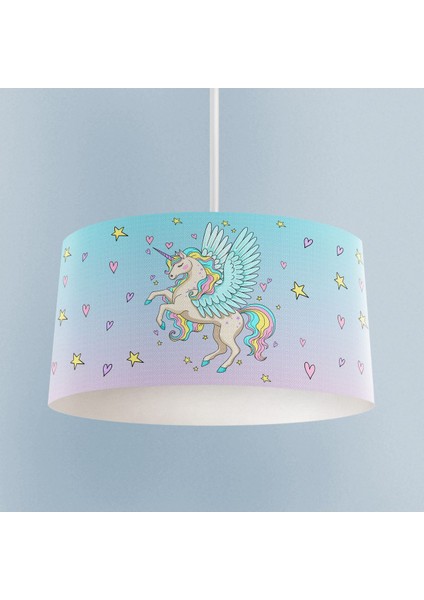 Tekno Trust Bebek ve Çocuk Odası Uçan Unicorn Desenli Avize