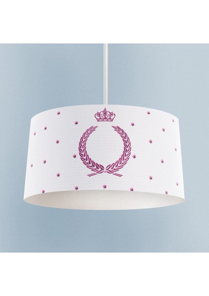 Renkli bebek ve çocuk odası avizesi, yıldız ve taç desenli, 20x30 cm, kumaş materyal