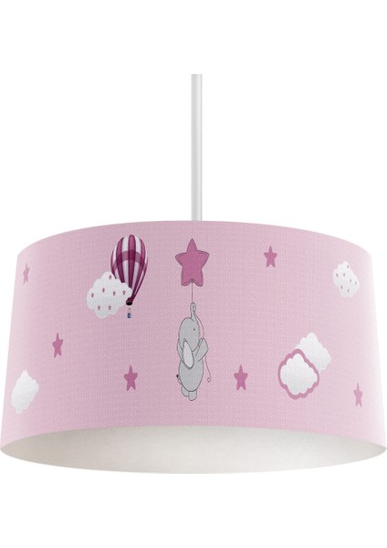 Tekno Trust Bebek ve Çocuk Odası Pembe Yıldızlı Fil Desenli Avize