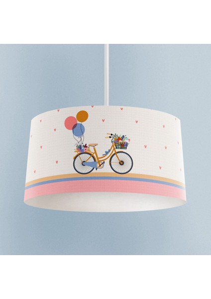 Renkli çocuk odası balon desenli kumaş avize 20x30 cm