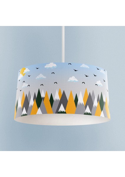 Tekno Trust Bebek ve Çocuk Odası Renkli Dağ Desenli Avize