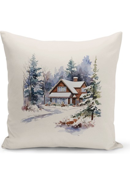 Yılbaşı Serisi Çift Tarafı Dijital Baskılı Kırlent Kılıfı (Christmas Noel Cushion Cover)