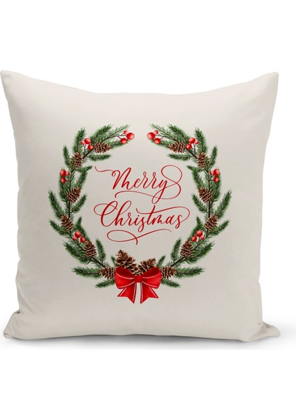 Yılbaşı Serisi Çift Tarafı Dijital Baskılı Kırlent Kılıfı (Christmas Noel Cushion Cover)