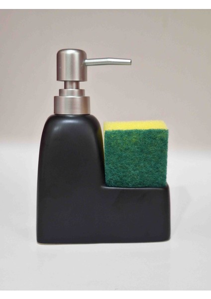 Mutfak Bulaşık Deterjanlığı Süngerlik Bölmeli Siyah