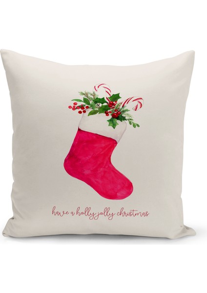 Yılbaşı Serisi Çift Tarafı Dijital Baskılı Kırlent Kılıfı (Christmas Noel Cushion Cover)