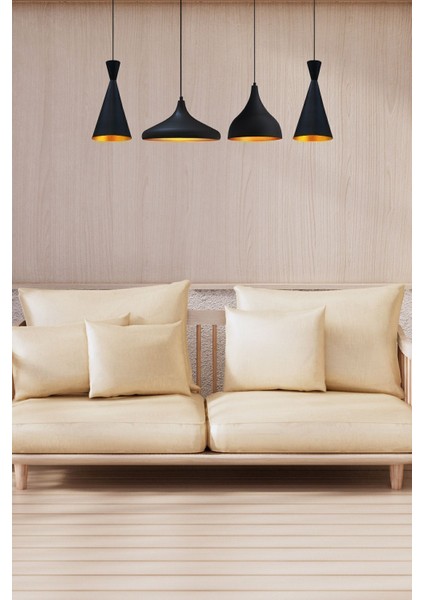 Siyah Dörtlü Modern Salto Avize, Metal Tasarım, 14x30, İç Mekan Aydınlatması fırsatları