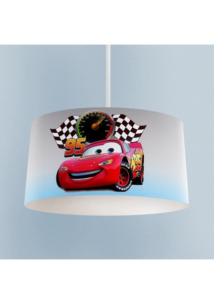 Gri ve mavi renkli çocuk odası avizesi, şık ve kullanışlı tasarım