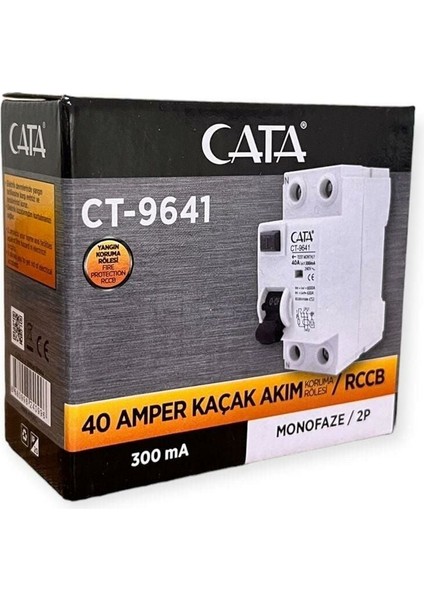 CT-9641 40 Amper 300 Ma Monofoze Yangın Koruma Rölesi