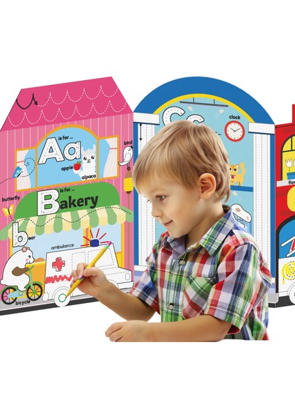 Abc Town İlk Kelimelerim Yaz Sil Eğitici Kitap Puzzle Oyun Seti Alphabet Street indirimleri