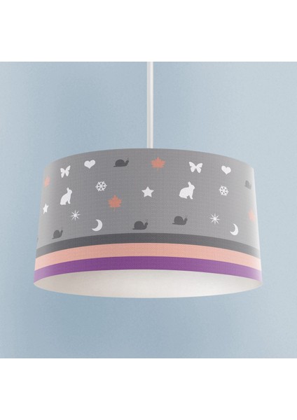 Renkli çocuk odası avizesi, yumuşak kumaş ve sevimli figür detaylarıyla ideal seçim