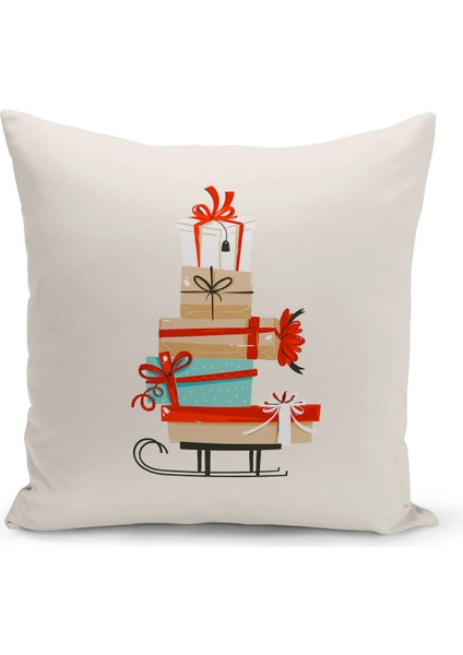 Yılbaşı Serisi Çift Tarafı Dijital Baskılı Kırlent Kılıfı (Christmas Noel Cushion Cover)