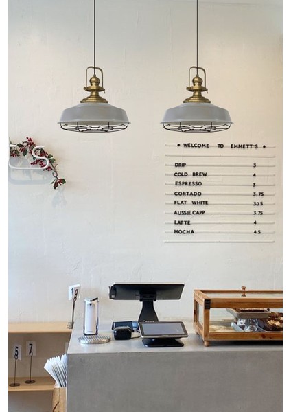 Gri Modern Tellili Eskitme Avize, Metal, 1 Ampüllü, Salon ve Mutfak Dekorasyonu fırsatları