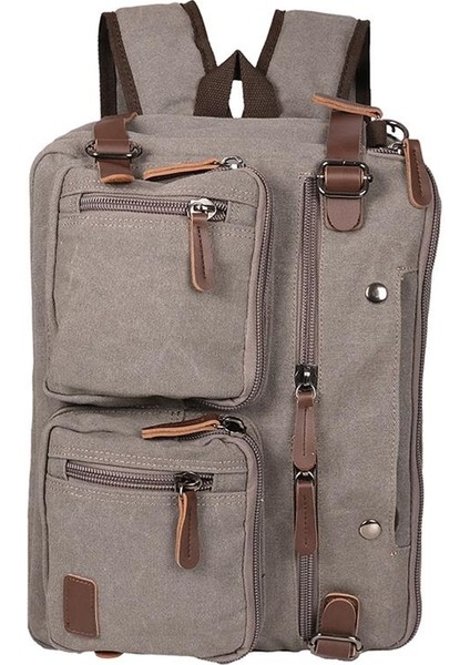 Orjinal Kanvas Kumaş Okul Sırt ve Evrak Çantası Gri modelleri