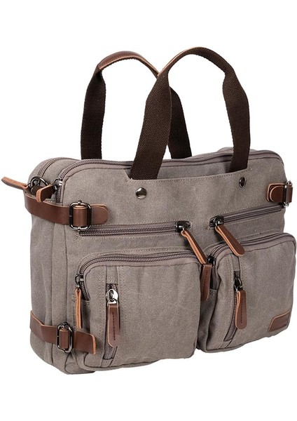 Orjinal Kanvas Kumaş Okul Sırt ve Evrak Çantası Gri fırsatları