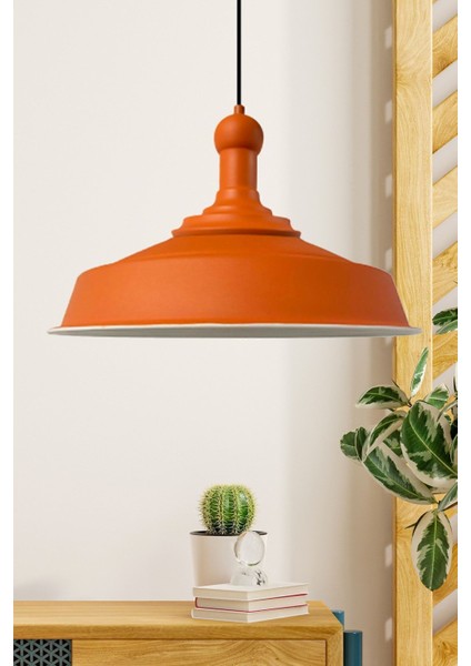Tekno Trust Turuncu Asaletli Turuncu Long Knob Başlık Retro Sarkıt Lamba Restoran Salon Aydınlatma