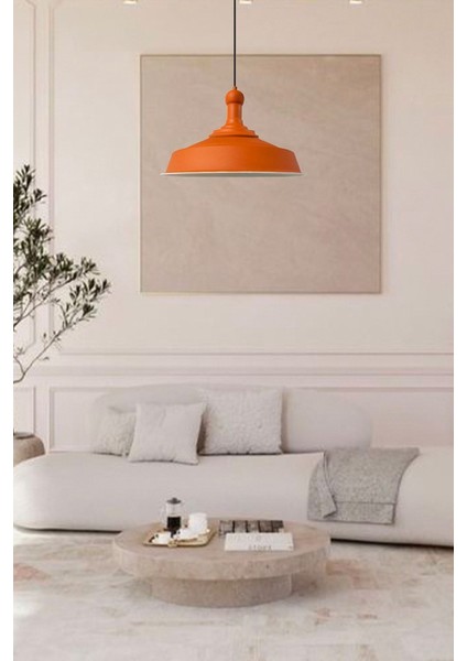 Tekno Trust Turuncu Asaletli Turuncu Long Knob Başlık Retro Sarkıt Lamba Restoran Salon Aydınlatma modelleri