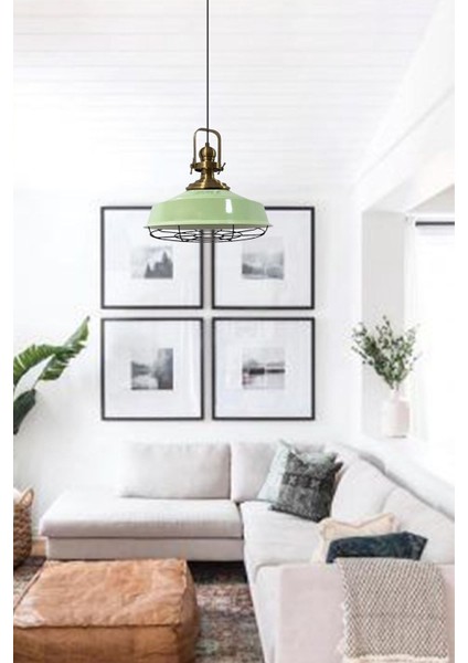 Tekno Trust Mint Yeşili Asaletli Telli Eskitme Başlık Avize Sarkıt Lamba Salon Mutfak Pastane Cafe fiyatları