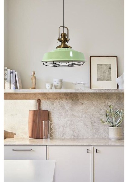 Tekno Trust Mint Yeşili Asaletli Telli Eskitme Başlık Avize Sarkıt Lamba Salon Mutfak Pastane Cafe modelleri