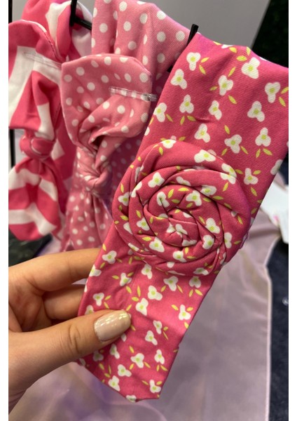 3'lü Pembe Renk Çocuk Saç Bandı Set