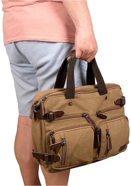 Orjinal Kanvas Kumaş Okul Sırt ve Evrak Çantası Bej fiyatları