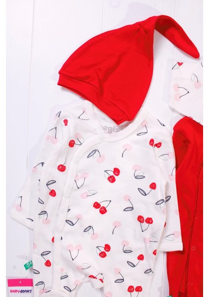 Kiraz Aksesuarlı Kız Bebek 4'lü Tulum Seti fiyatları