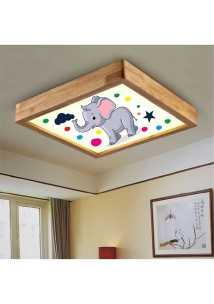 Ahşap Tavan Led Avize 60x60cm, Beyaz, 6500K, Kids Fil, 1 Başlık fiyatları