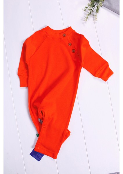 Kollu Düğme Detaylı Unısex Bebek Tulumu modelleri
