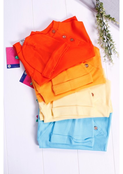 Kollu Düğme Detaylı Unısex Bebek Tulumu indirimleri