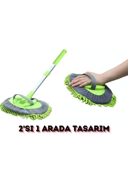 Çok Fonksiyonlu 2si 1 Arada Kaymaz Mikrofiber Araba Yıkama Fırçası