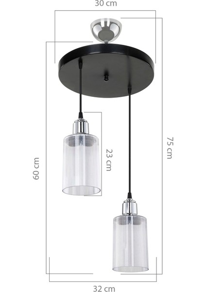 Şık 2'li LED avize, siyah/krom, modern ev ve ofis dekoru için ideal fiyatları