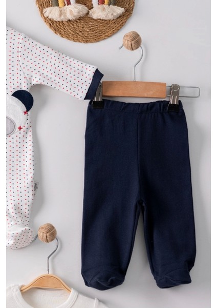 Puanlı Ayıcık Nakışlı Tulumlu Pamuk Erkek Bebek 5'li Set fiyatları