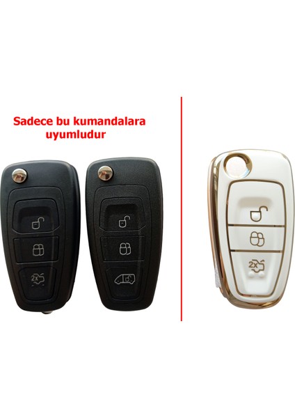 Focus 3 Mondeo Transit Courier Uyumlu Silikon Nano Anahtar Kumanda Kılıfı Oto Anahtarlık Beyaz indirimleri